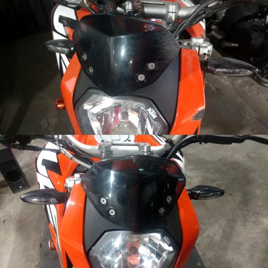 Recuperação de carenagem e pintura KTM Duke 200